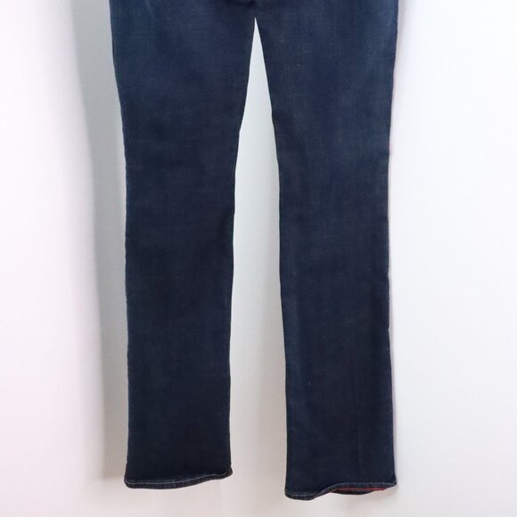 Tommy Hilfiger Women's 00R Low Rise Dark Wash Boot Cut Stretch Denim Blue Jeans - Picture 5 of 10